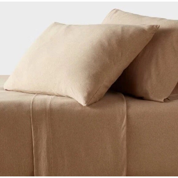 Queen Cotton Jersey Sheet Set Brown Heather – Threshold – NEW - Picture 1 of 6